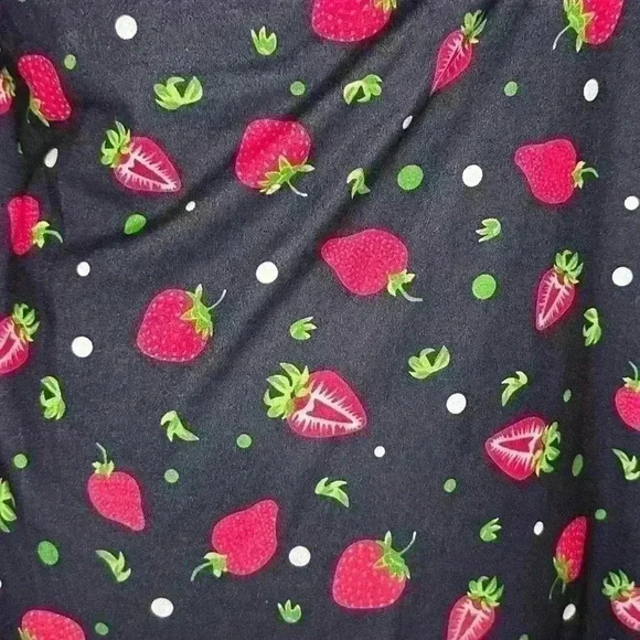 Boho Lati Fashion Strawberry Print Navy Blue Two Piece Slip Dress & Robe - Picture 6 of 11